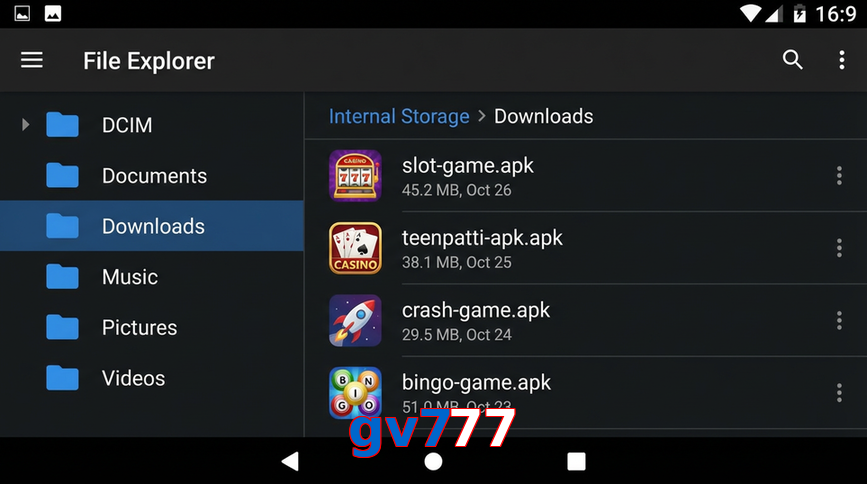 Main screen of Gv777 gameapk page for PK players