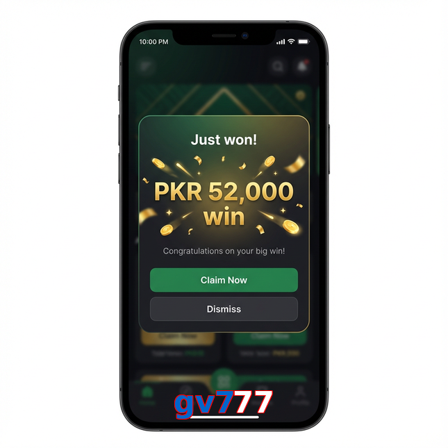 Main screen of Gv777 win page for PK players